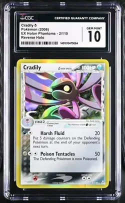 Cradily 2/110 Rare Holo Delta Species EX Holon Phantoms 2006 Pokemon CGC - 10 - Image 1