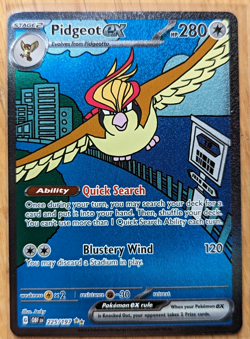 Pokemon TCG Pidgeot ex 225/197 Sv03 Obsidian Flames Full Art Holo EN HP280 2023 - Image 1