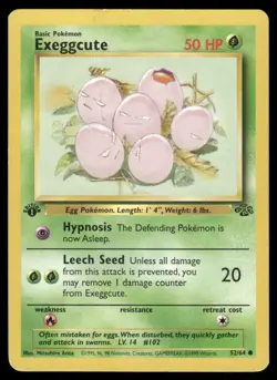 1999 Pokemon Jungle Exeggcute #52/64 1st Edition – Raw Ungraded - Image 1