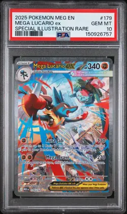 Pokemon TCG Mega Lucario ex SIR 179/132 Mega Evolution PSA 10 - Gem Mint - Image 1