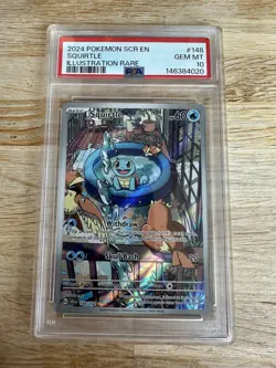 Pokemon Squirtle TCG 148/142 Stellar Crown Illustration Rare PSA 10 Gem Mint - Image 1