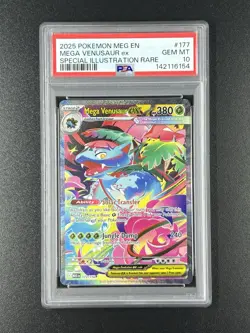 Mega Venusaur Ex #177/132 - 2025 Pokemon Mega Evolution - PSA 10 Gem Mint - Image 1
