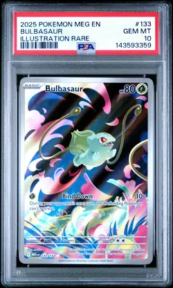 2025 POKEMON MEG EN-MEGA EVOLUTION ILLUSTRATION RARE #133 BULBASAUR PSA 10 - Image 1