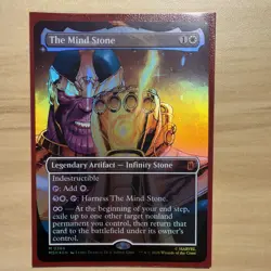 MTG The Mind Stone MSH 386 Marvel Super Heroes Foil Borderless Mythic Thanos - Image 1