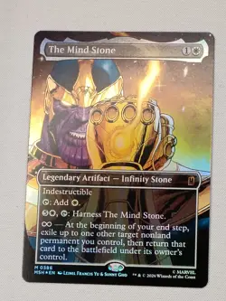 MTG The Mind Stone MSH 386 Marvel Super Heroes Foil Borderless Mythic Thanos - Image 1