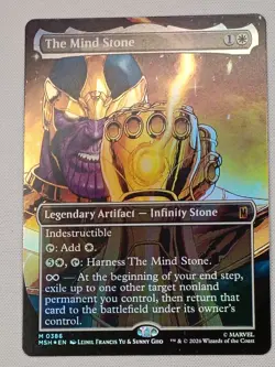 MTG The Mind Stone MSH 386 Marvel Super Heroes Foil Borderless Mythic Thanos - Image 4