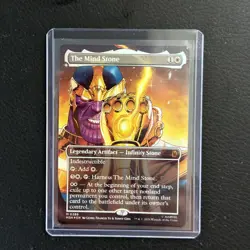 MTG The Mind Stone MSH 386 Marvel Super Heroes Foil Borderless Mythic Thanos - Image 1
