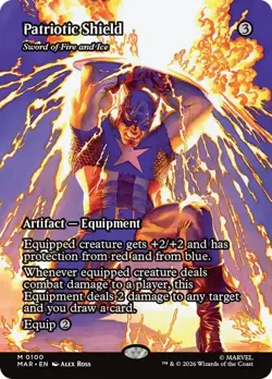 MTG - Patriotic Shield (Sword of Fire and Ice) - Marvel Universe #100 Borderless - Image 1