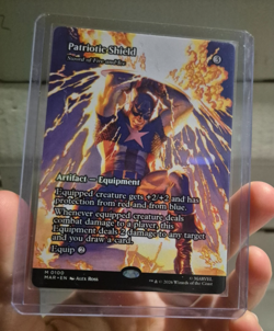 MTG - Patriotic Shield (Sword of Fire and Ice) - Marvel Universe #100 Borderless - Image 4