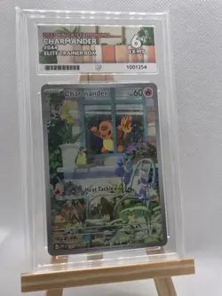 Pokemon TCG Obsidian Flames ETB Charmander Holo Black Star Promo Card 044 Ace 6 - Image 1