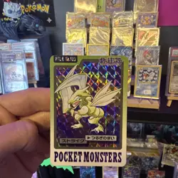 1997 Carddass Pokemon Scyther Prism Holo File No.123 Bandai Excellent Condition - Image 1