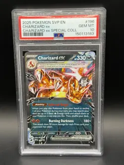 2025 Pokemon SVP EN-SV Black Star Promo #196 Charizard EX PSA 10 - Image 1