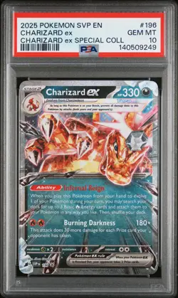Pokemon TCG Charizard ex 196 Sv: Scarlet & Violet Promo Cards Holo ENG PSA 10 - Image 1