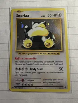 Pokemon TCG Snorlax Holo Card Promo Near Mint XY179 Black Star Rare - Image 1