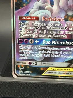 Mewtwo & Mew GX SM191 Italian Sun & Moon Tag Team Alt Art Promo Pokemon Card NM - Image 5