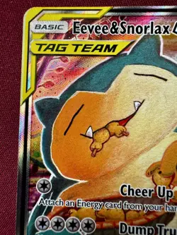 💤 Eevee & Snorlax GX SM169 Tag Team Sun & Moon Black Star Promo Pokemon Card - Image 3
