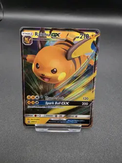 Pokemon TCG Raichu GX Sun Moon SM213 Holo Promo Mint Condition Card NM - Image 1