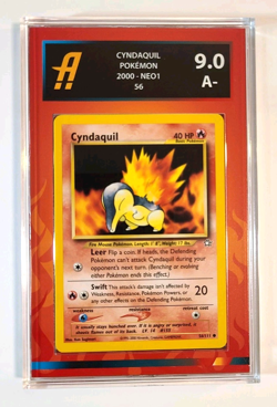 Pokemon Card Cyndaquil (56) Neo Genesis Graded Ambr 9.0 Red and Orange Flames - Image 1