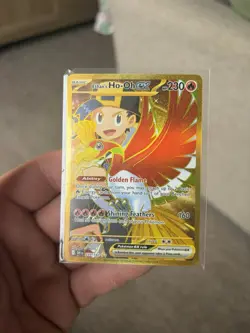 Pokemon TCG Destined Rivals Ethan's Ho-Oh EX Card 239/182 Gold Hyper Rare NM - Image 1