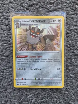 Pokemon Cards TCG Sword & Shield 128/202 Galarian Perrserker Holo Pack Fresh - Image 1