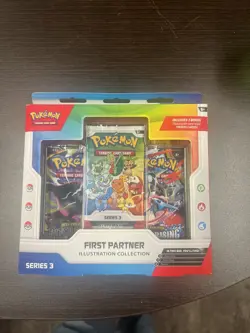 Pokemon TCG First Partner Illustration Collection Series 3 Sealed 3 Promo Cards - Image 1