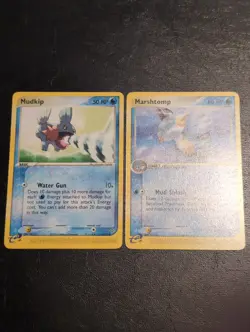 POKEMON TCG CARDS MUDKIP + MARSHTOMP 65/97 EX DRAGON NM/VLP - Image 1