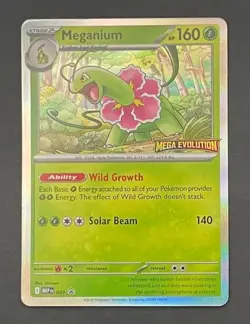 Pokemon Card Meganium 001 Black Star Promo Prerelease - Near Mint - Image 1