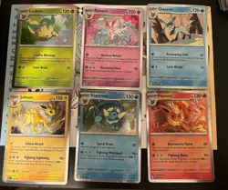 Pokemon Prismatic Evolutions Promo 6 Card Set SVP 167-172 Eeveelutions - Image 1