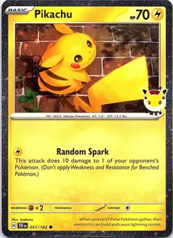Pikachu (Pokemon Day 2026) Holo Common Miscellaneous Cards & Products 051/162 NM - Image 1
