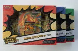 Pokemon TCG Ascended Heroes Mega ex Box Set of 3 - Meganium Emboar Feraligatr - Image 1