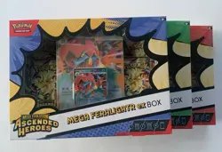 Pokemon TCG Ascended Heroes Mega ex Box Set of 3 - Meganium Emboar Feraligatr - Image 2