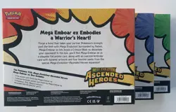 Pokemon TCG Ascended Heroes Mega ex Box Set of 3 - Meganium Emboar Feraligatr - Image 4