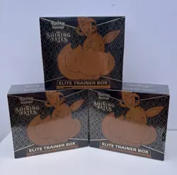 Pokemon TCG Shining Fates Elite Trainer Box Sealed English 2021 x 3 Sealed ETBs - Image 1