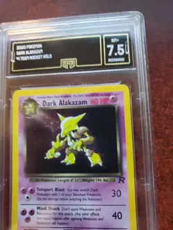 Dark Alakazam Team Rocket Holo Pokemon Card Base WOTC PSA BGS GMA 7.5 NM + - Image 4