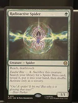 Radioactive Spider #111 NM/M MTG Spiderman Magic Card Green Rare - Image 1