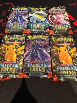 Pokemon TCG Paldean Fates 6 Pack Bundle – Factory Sealed Booster Packs – UK - Image 1