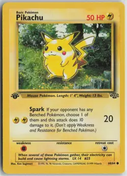 Pikachu 60/64 Common Jungle Pokemon 1st Edition Near Mint - Image 1