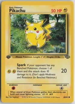 Pikachu 60/64 Common Jungle Pokemon 1st Edition Near Mint - Image 1