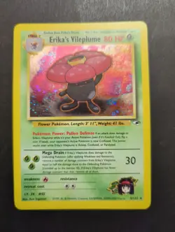 Erika's Vileplume 5/132 Gym Heroes Holo Rare Unlimited LP Pokemon Card 2000 WOTC - Image 1