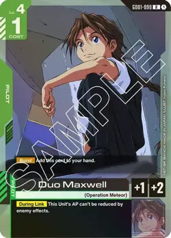 Gundam TCG English - Duo Maxwell - GD01-090 (R) NM - Image 1