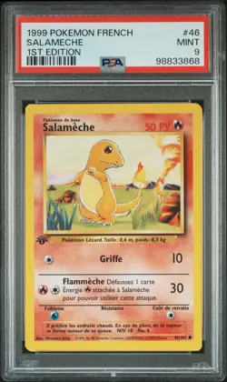 Carte Pokemon Salameche 46/102 Set de base Edition 1 PSA 9 - Image 2