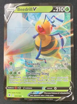 Beedrill V 001/189 Astral Radiance Ultra Rare Holo Pokemon TCG Card NM - Image 1