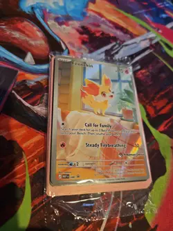 Pokemon TCG Pokemon Center Stamp Fennekin Black Star Promo From Chaos Rising ETB - Image 1