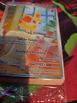 Pokemon TCG Pokemon Center Stamp Fennekin Black Star Promo From Chaos Rising ETB - Image 4