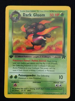1st Edition Dark Gloom 36/82 Team Rocket Pokemon Card WOTC TCG 2000 - Image 1