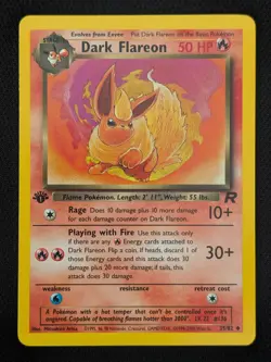 1st Edition Dark Flareon 35/82 Team Rocket Pokemon Card WOTC TCG 2000 A - Image 1