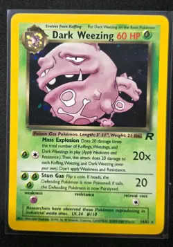 Pokemon TCG Dark Weezing Holo Rare Card 11/82 Unlimited Vintage - Image 1