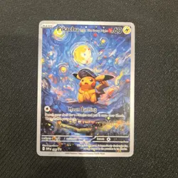 ✨Pokemon Pikachu Starry Night Van Gogh ACG Art Black Star Promo Card FAN Art - Image 1