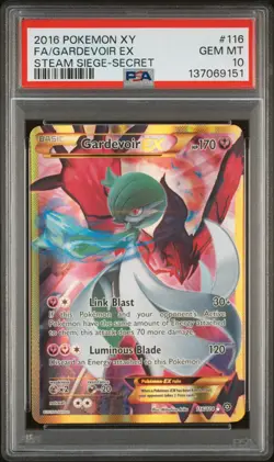 2016 POKEMON XY STEAM SIEGE SECRET #116 FULL ART/GARDEVOIR EX PSA 10 - Image 1