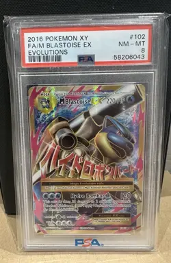 Pokemon Mega Blastoise EX Full Art XY Evolutions Card 102/108 - Image 1